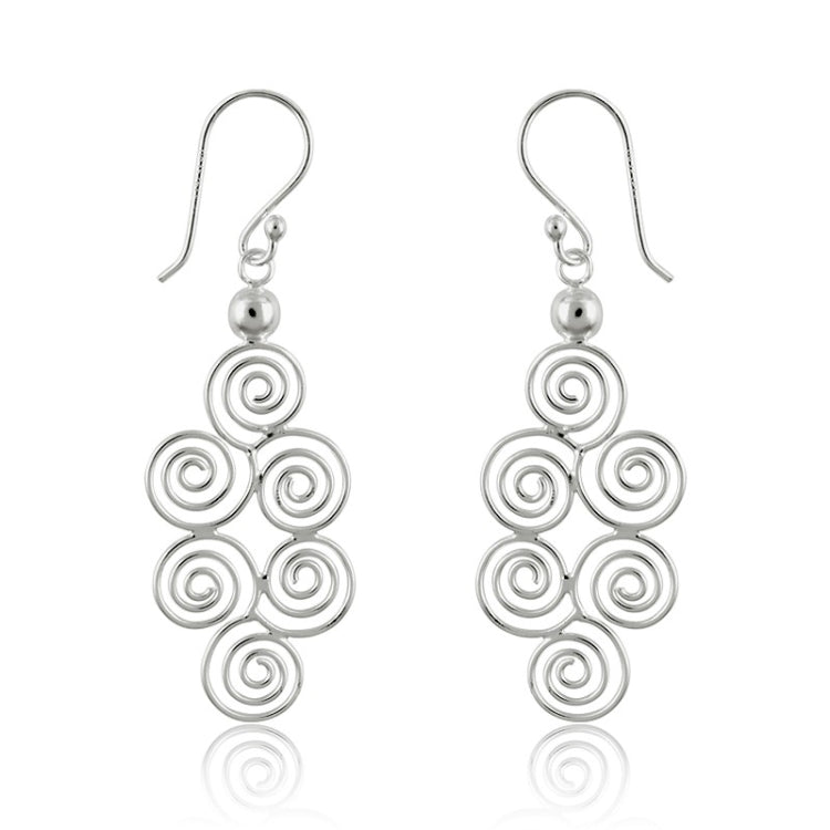 Sterling Silver Multi Swirls Earrings