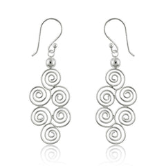 Sterling Silver Multi Swirls Earrings