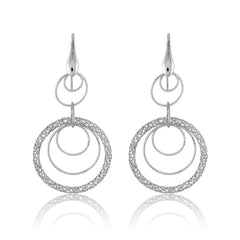 Sterling Silver Multi Circle Dangling Earrings