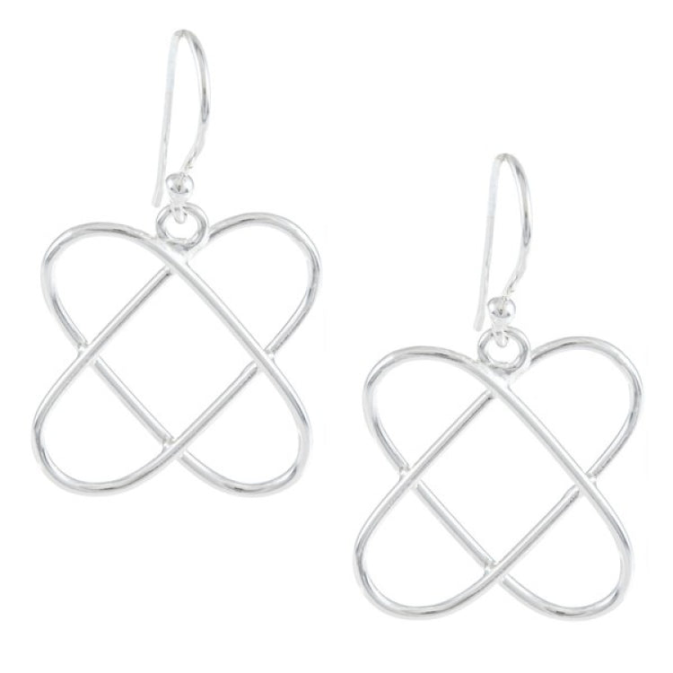 Sterling Silver Open Interlocking Earrings
