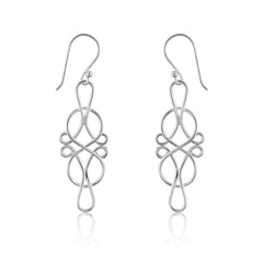 Sterling Silver Designed Infinity Earrings