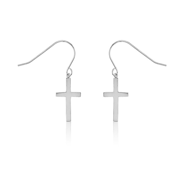 Sterling Silver Small Cross Earrings