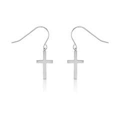 Sterling Silver Small Cross Earrings