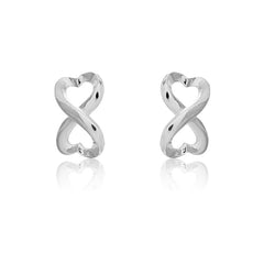 Sterling Silver Heart Infinity Earrings