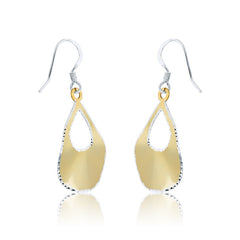 Sterling Silver GP Teardrop w/Diamond Cut Edge Earrings