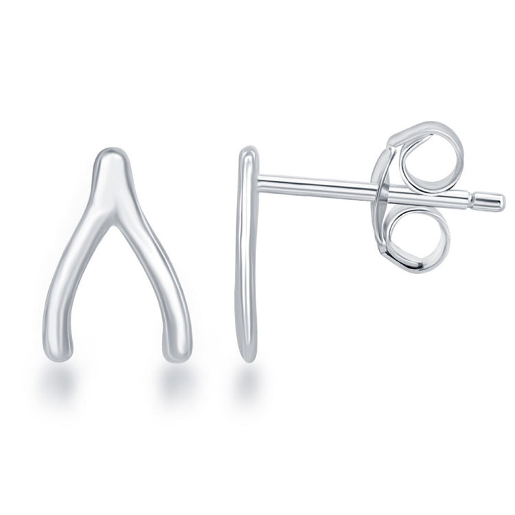 Sterling Silver Small Wishbone Earrings