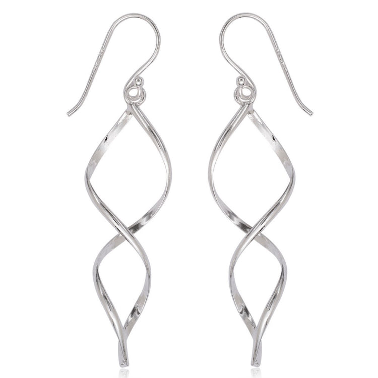 Sterling Silver Open 3 Dimensional Swirl Earrings