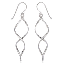 Sterling Silver Open 3 Dimensional Swirl Earrings