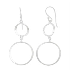 Sterling Silver Small and Large Open Wavy Circles Earrings
