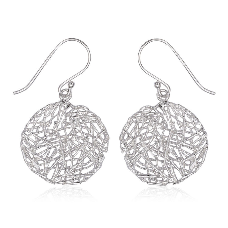 Sterling Silver Open Round Wire Style Earrings