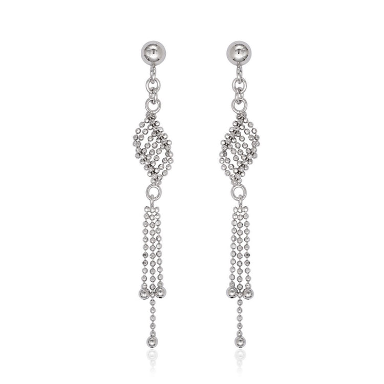 Sterling Silver Diamond Cut Bead Earrings