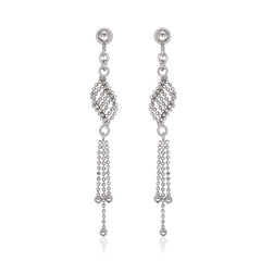 Sterling Silver Diamond Cut Bead Earrings