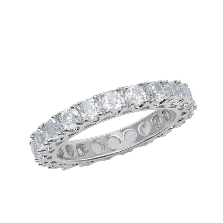 Sterling Silver Pronged 3.30cttw White Topaz Ring