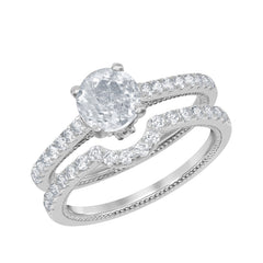 Sterling Silver 1.95 cttw White Topaz Wedding and Engagment Bridal Ring