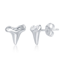 Sterling Silver Shark Tooth Stud Earrings