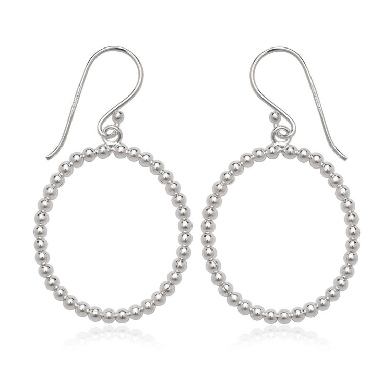 Sterling Silver Open Bead Oval Earrings