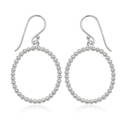 Sterling Silver Open Bead Oval Earrings