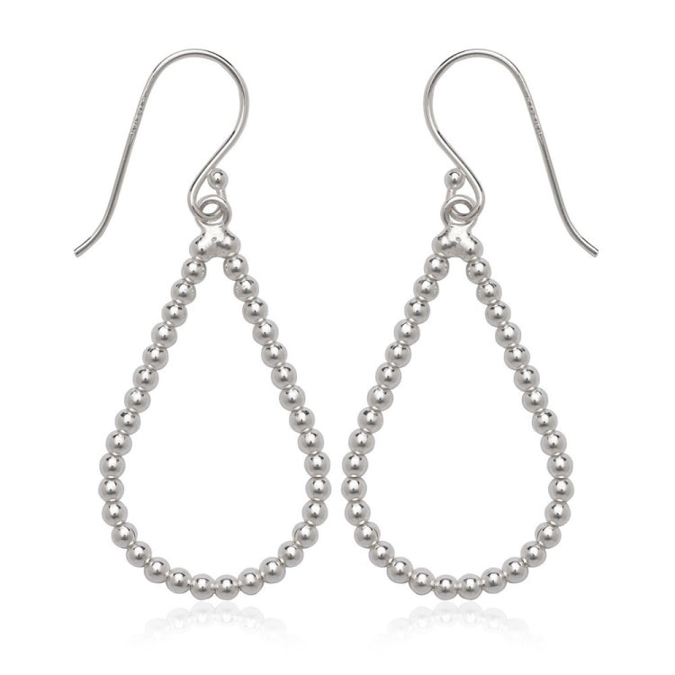 Sterling Silver Open Bead Tearshaped Earrings