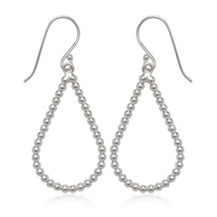 Sterling Silver Open Bead Tearshaped Earrings