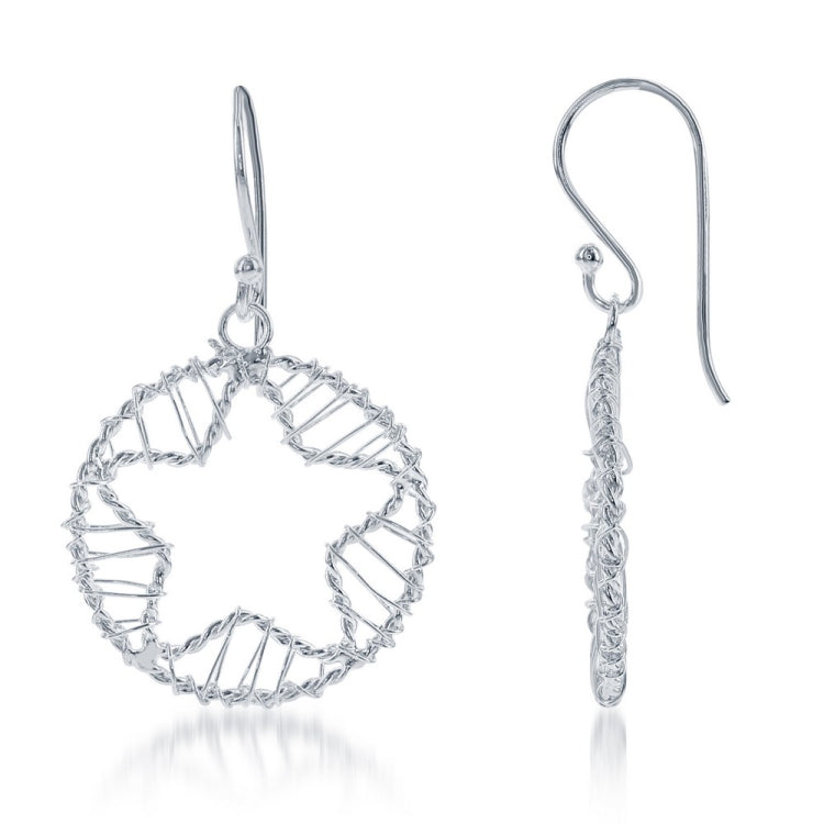 Sterling Silver Open Wire Star Earrings