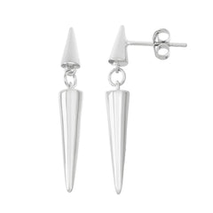 Sterling Silver Double Triangle Earrings
