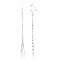 Sterling Silver Fancy Chain Tassel Earrings