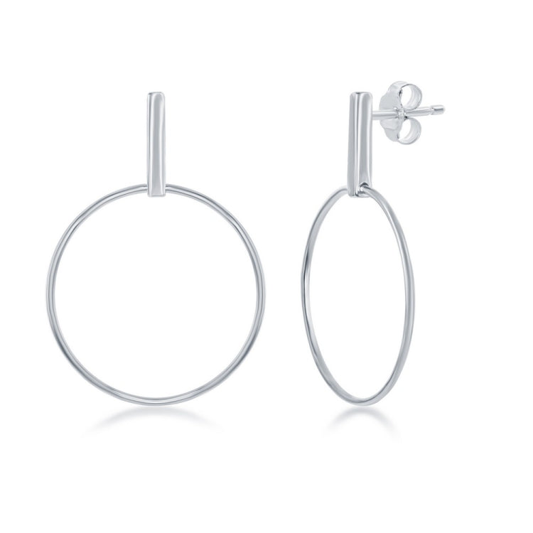 Sterling Silver Bar & Hoop Earrings