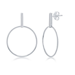 Sterling Silver Bar & Hoop Earrings