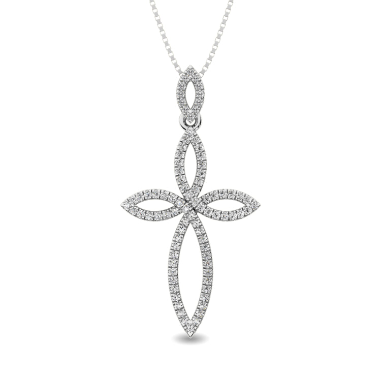 Diamond 1/5 Ct.Tw. Cross Pendant in 10K White Gold