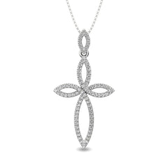 Diamond 1/5 Ct.Tw. Cross Pendant in 10K White Gold