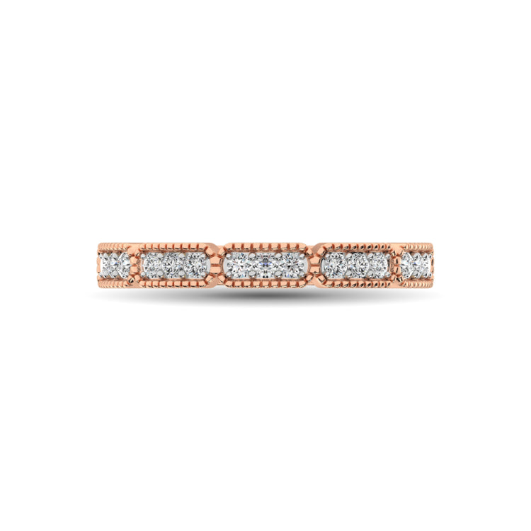 14K Rose Gold 1/5 Ctw Diamond Band