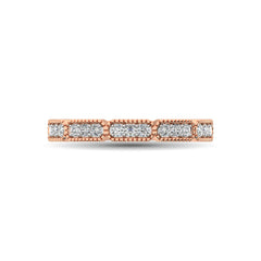 14K Rose Gold 1/5 Ctw Diamond Band