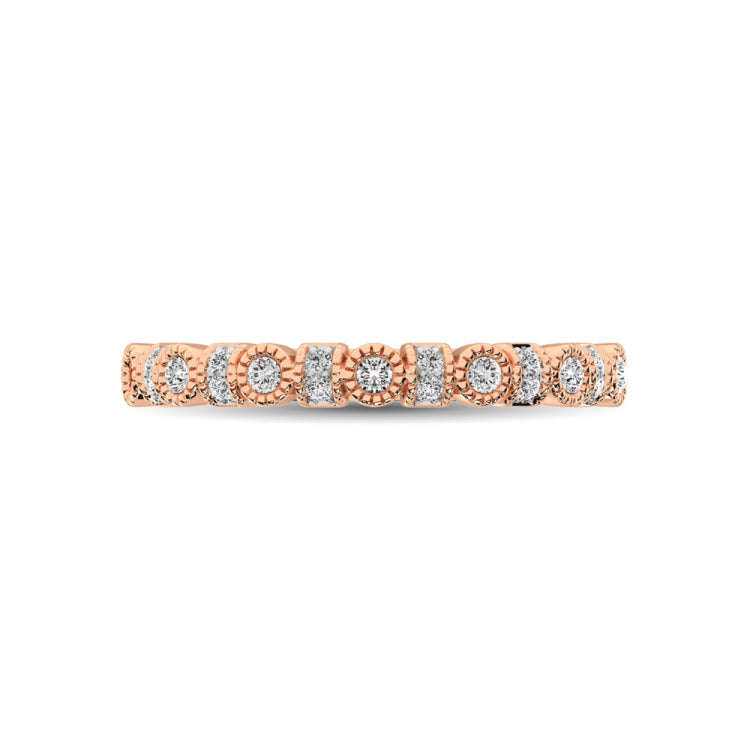 14K Rose Gold 1/6 Ctw Diamond Band