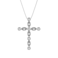 10K White Gold 1/6 Ct.Tw. Diamond Cross Pendant