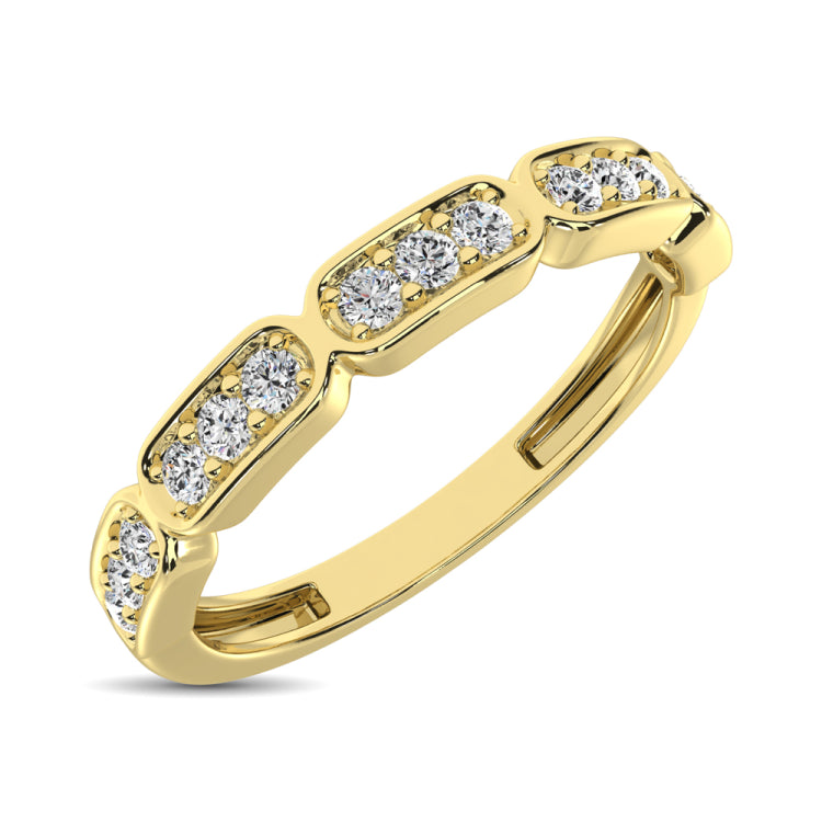 14K Yellow Gold 1/5 Ct.Tw. Diamond Stackable Band