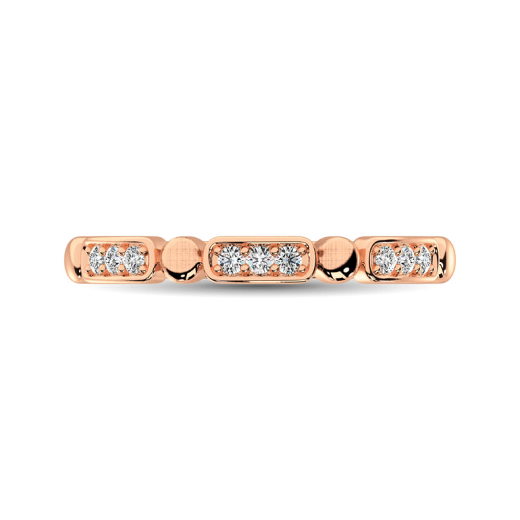14K Rose Gold 1/10 Ct.Tw. Diamond Stackable Band