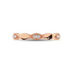 14K Rose Gold 1/10 Ct.Tw. Diamond Marquise Shape Stackable Band