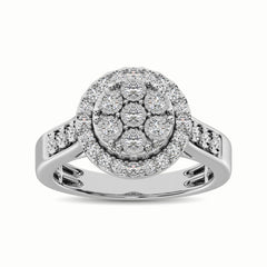 10K White Gold 1/2 Ct.Tw. Diamond Cluster Ring