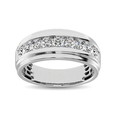 10K White Gold 1/2 Ct.Tw. Diamond Satin Finish Mens Band