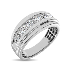 10K White Gold 1 Ct.Tw. Diamond Satin Finish Mens Band