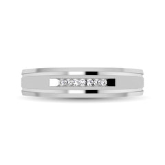 10K White Gold 1/20 Ct.Tw. Diamond Comfort Fit Ladies Band