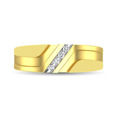 10K Yellow Gold 1/10 Ct.Tw. Diamond Mens Band
