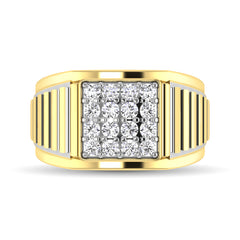 10K Yellow Gold 1 Ct.Tw. Diamond Mens Fashion Ring