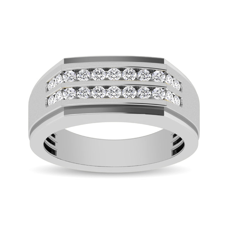 10K White Gold 1/2 Ct.Tw. Diamond Men&apos;s Ring