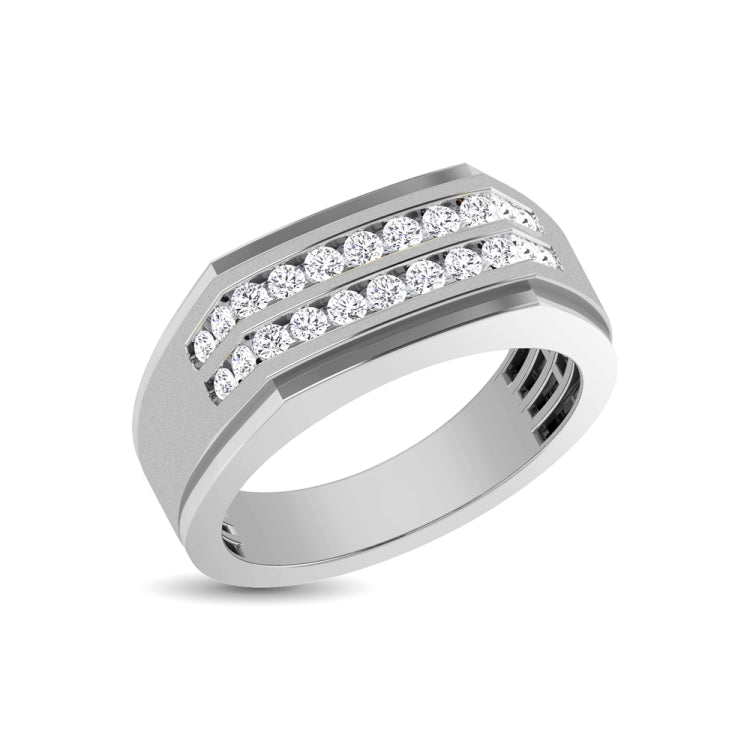 10K White Gold 1/2 Ct.Tw. Diamond Men&apos;s Ring