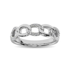 14K White Gold 1/6 Ct.Tw. Diamond Interlinked Annivesary Band