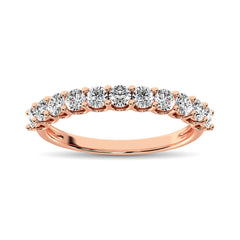 14K Rose Gold Diamond 3/4 Ct.Tw. 9 Stone Anniversary Band