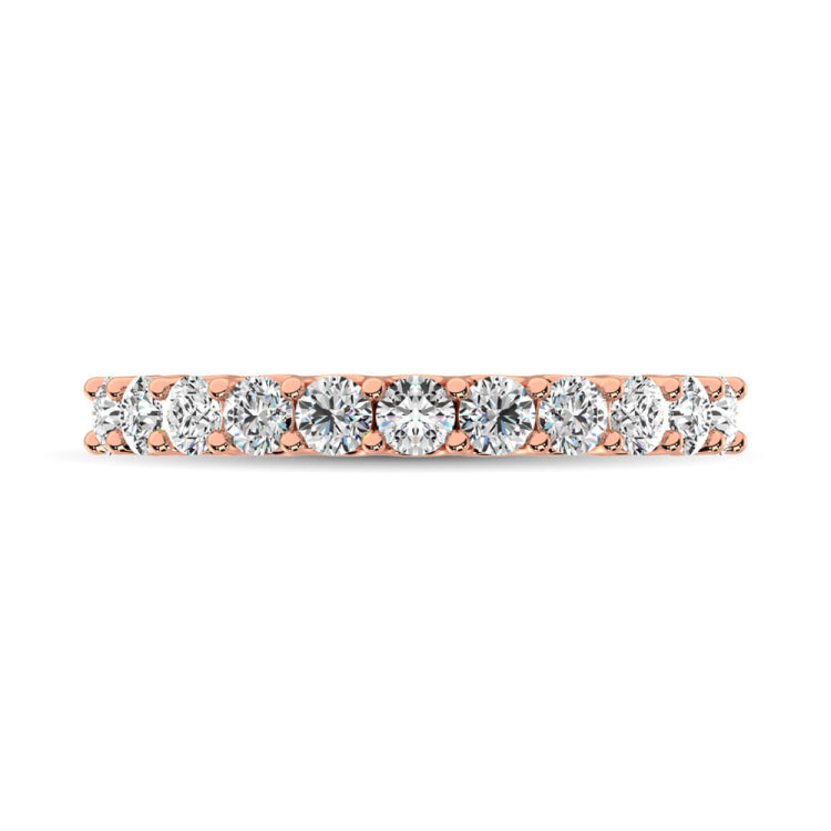 14K Rose Gold Diamond 3/4 Ct.Tw. 9 Stone Anniversary Band