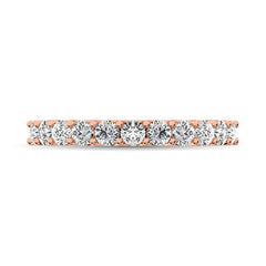 14K Rose Gold Diamond 3/4 Ct.Tw. 9 Stone Anniversary Band