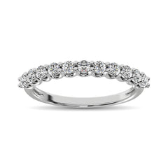 14K White Gold Diamond 1/2 Ct.Tw. 9 Stone Anniversary Band